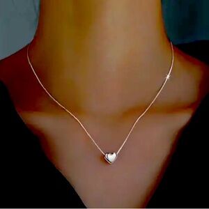 STERLING FOR SHANNON | NIB 925 Sterling Silver Bubble Heart on Simple Chain